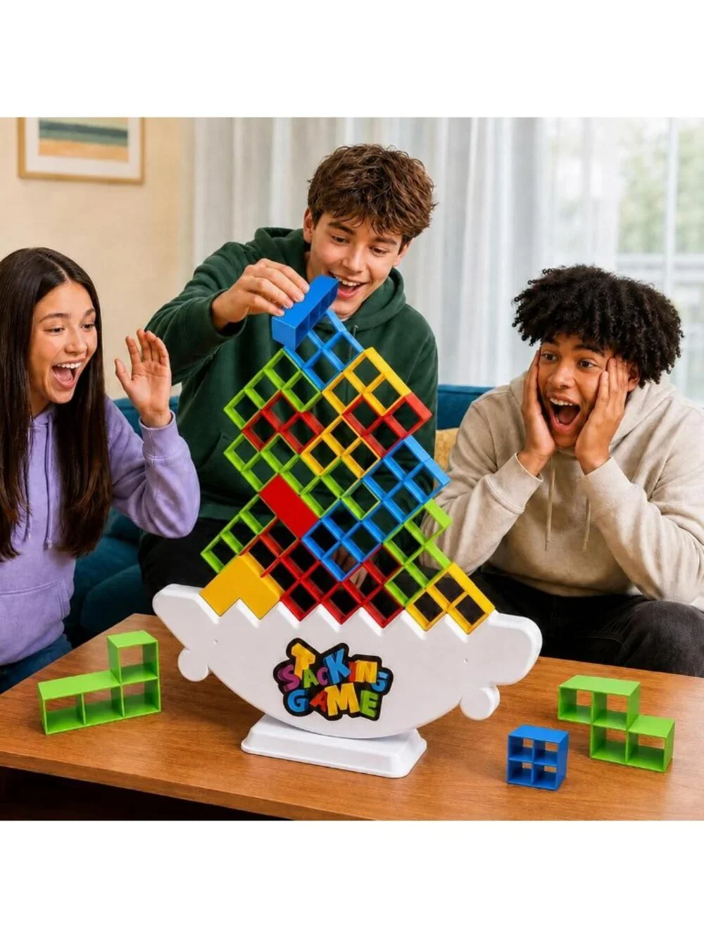 48PCS Giant Stacking Game for Adults & Kids - Fun Balance Tower Toy for Parties